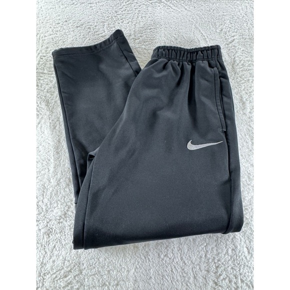 Nike Therma-Fit Black Open Leg Athletic Sweat Pants Workout Medium Men's Clean - Picture 1 of 11